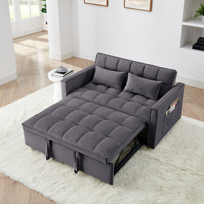 Fashionable Modern and Multi-functional Foldable Velvet Sofa Bed - Green V1316-W2353P252434