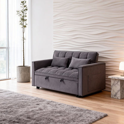 Fashionable Modern and Multi-functional Foldable Velvet Sofa Bed - Green V1316-W2353P252434