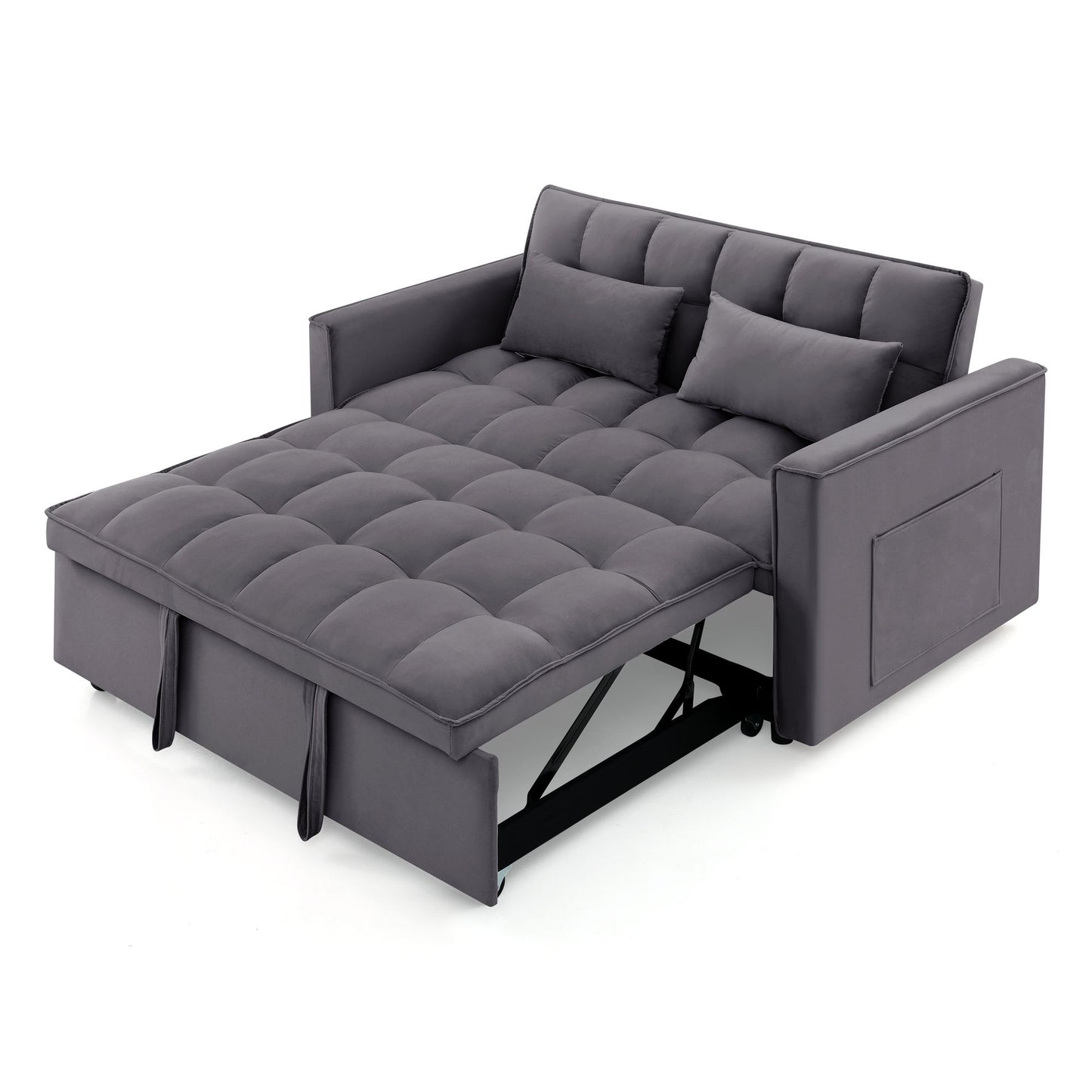 Fashionable Modern and Multi-functional Foldable Velvet Sofa Bed - Green V1316-W2353P252434