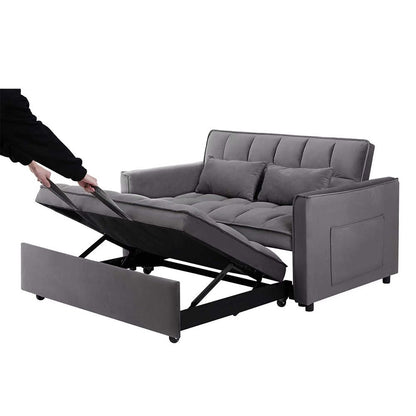 Fashionable Modern and Multi-functional Foldable Velvet Sofa Bed - Green V1316-W2353P252434