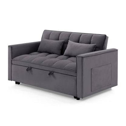 Fashionable Modern and Multi-functional Foldable Velvet Sofa Bed - Green V1316-W2353P252434