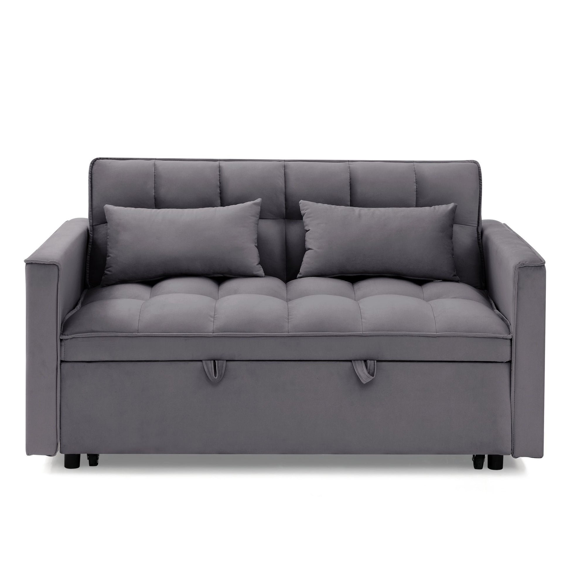 Fashionable Modern and Multi-functional Foldable Velvet Sofa Bed - Green V1316-W2353P252434