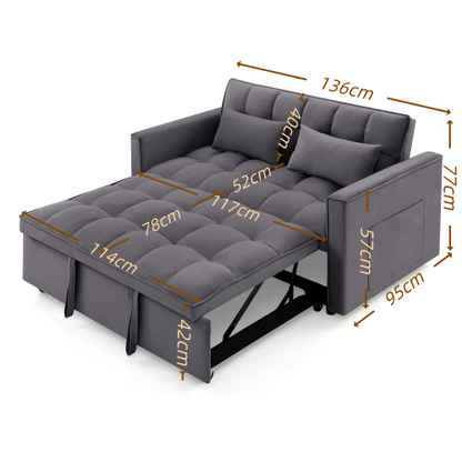 Fashionable Modern and Multi-functional Foldable Velvet Sofa Bed - Green V1316-W2353P252434