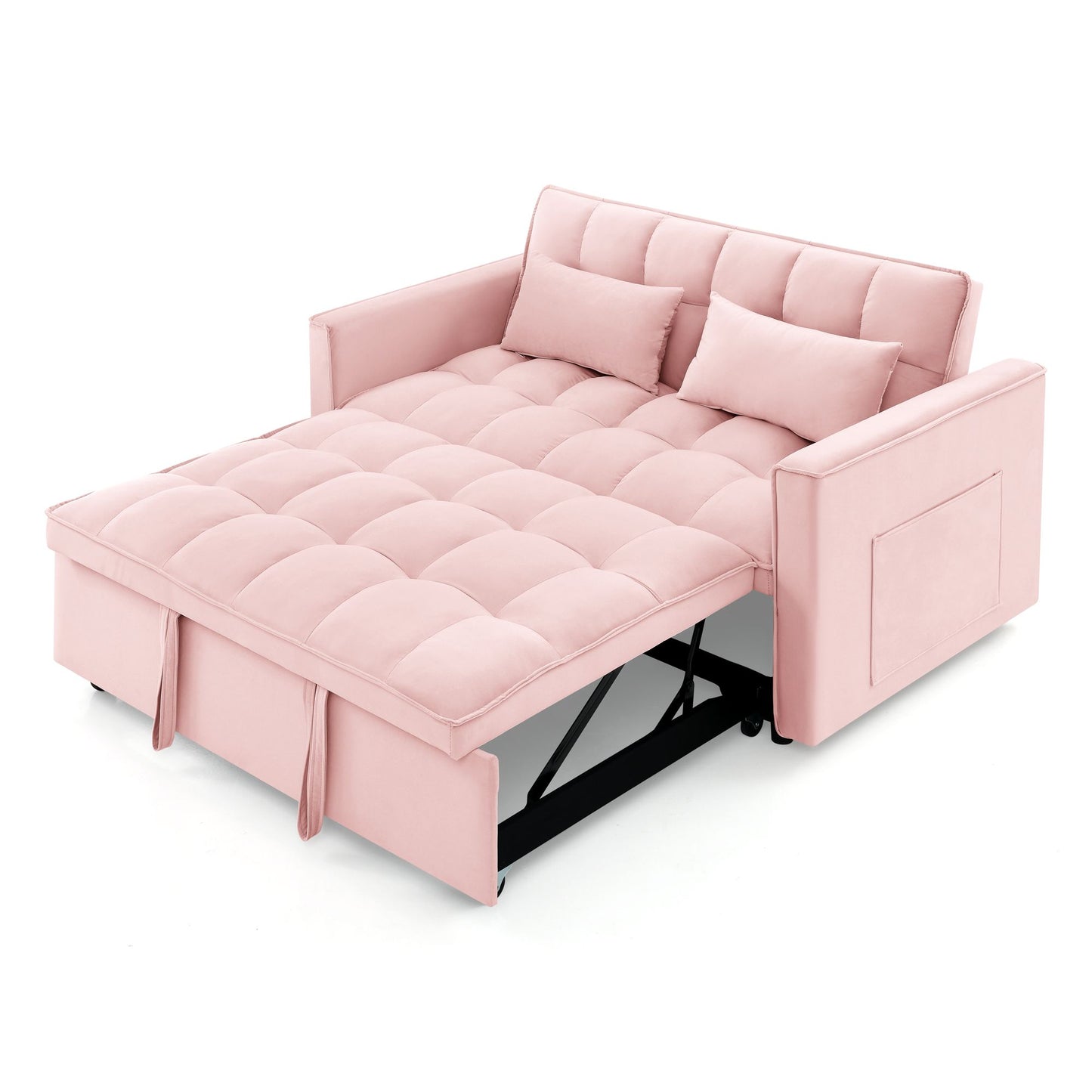 Fashionable Modern and Multi-functional Foldable Velvet Sofa Bed - Green V1316-W2353P252434