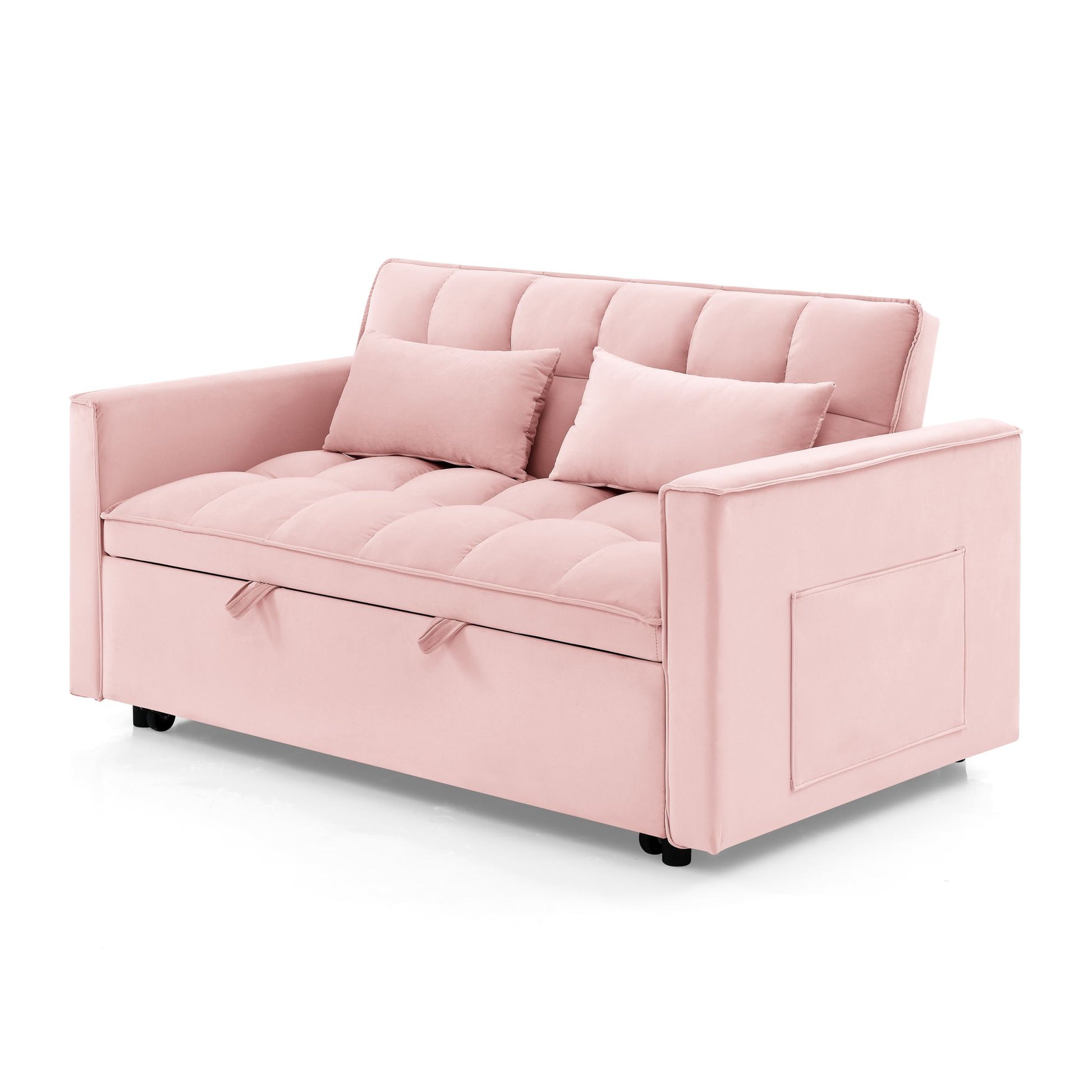 Fashionable Modern and Multi-functional Foldable Velvet Sofa Bed - Green V1316-W2353P252434