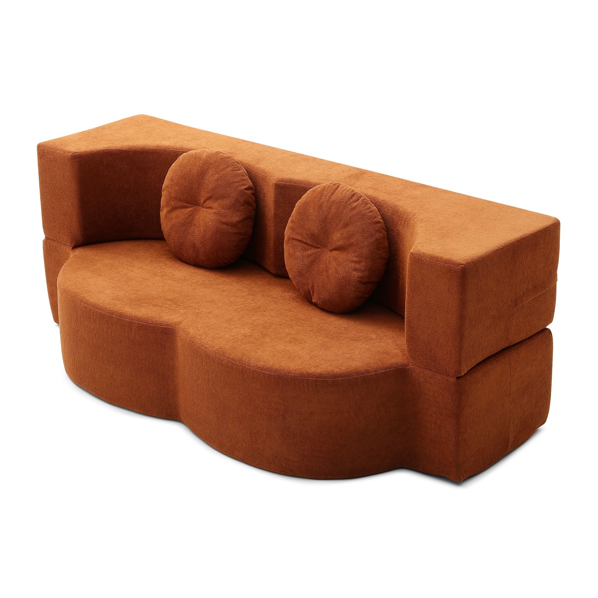 Convertible Folding Sofa Bed / Plush Corduroy Loveseat Couch - Grey V1316-W2353P379625