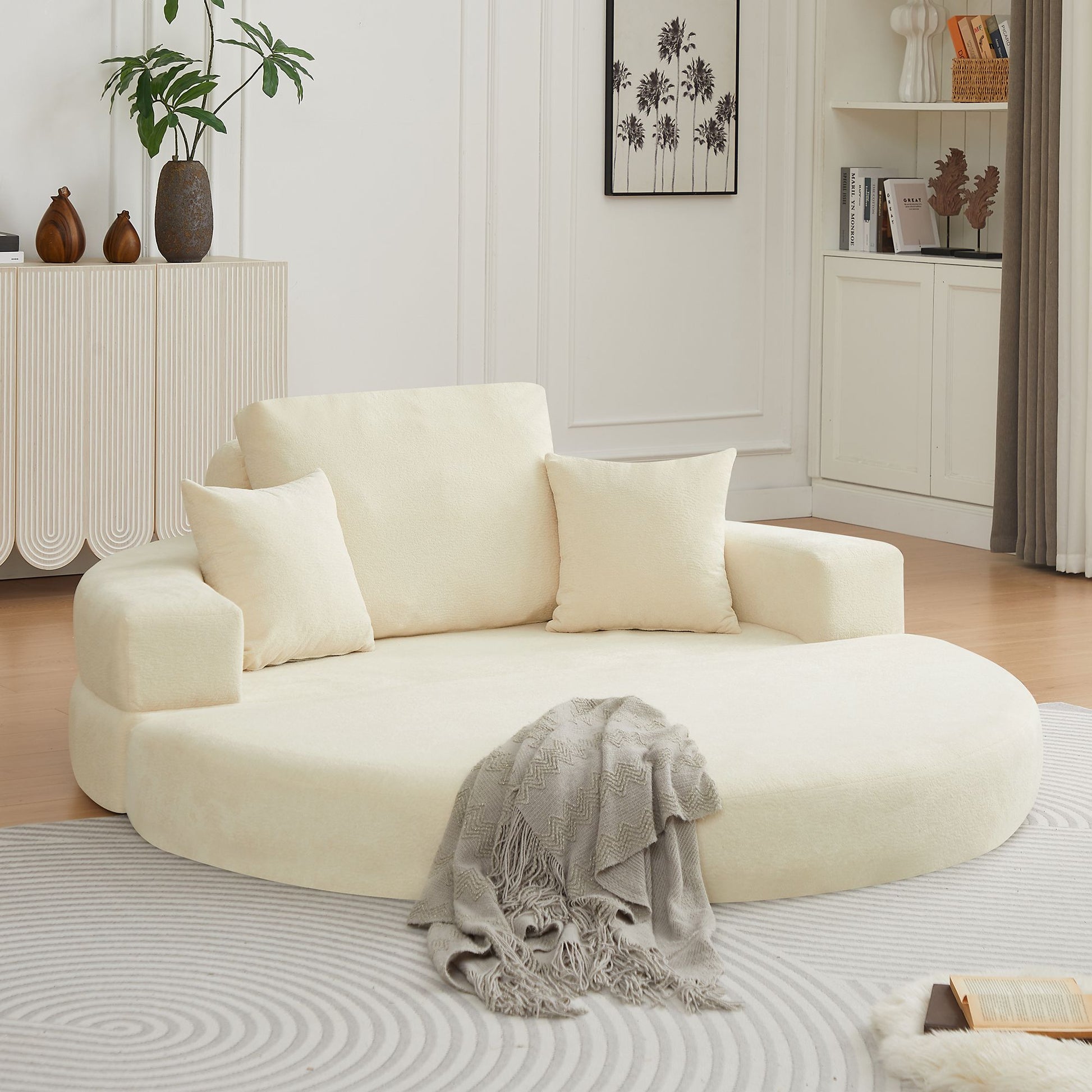 Multifunctional Round convertible Sofa Bed(Compressed Packaging) - Orange V1316-W2353P426561