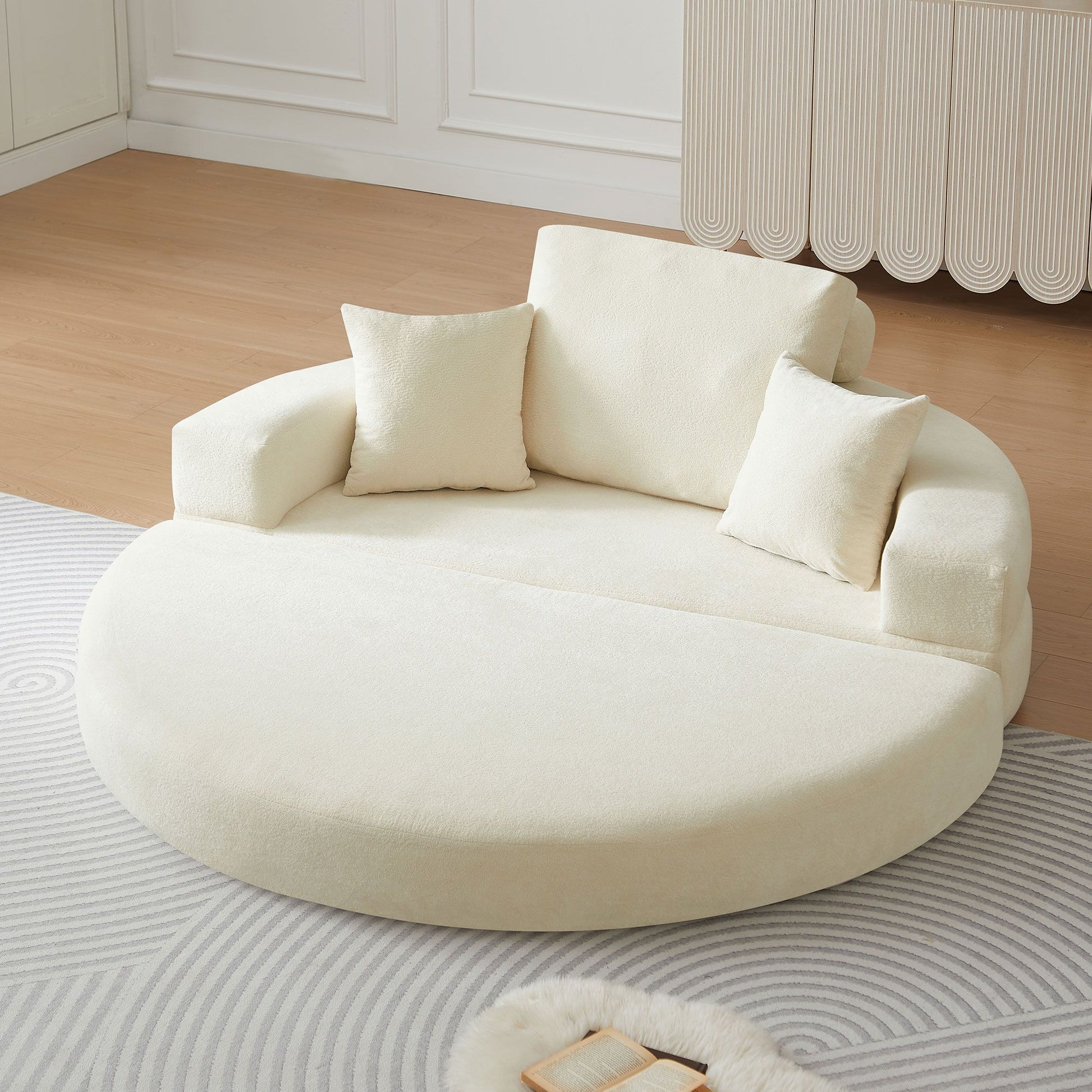 Multifunctional Round convertible Sofa Bed(Compressed Packaging) - Orange V1316-W2353P426561