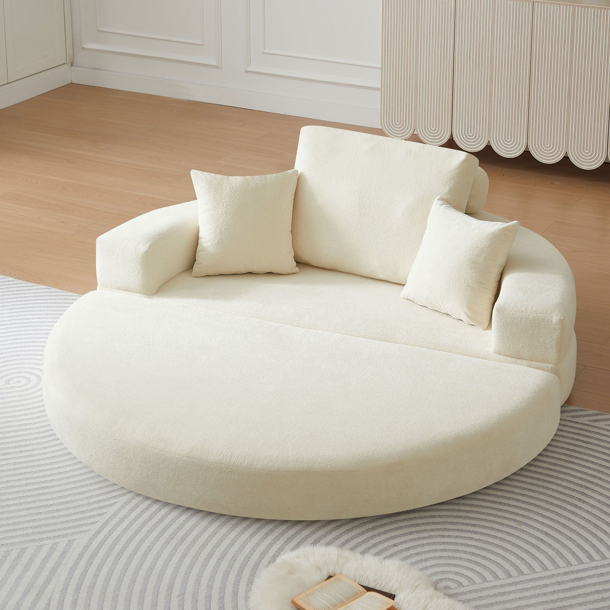 Multifunctional Round convertible Sofa Bed(Compressed Packaging) - Orange