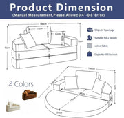 Multifunctional Round convertible Sofa Bed(Compressed Packaging) - Beige