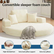 Multifunctional Round convertible Sofa Bed(Compressed Packaging) - Beige