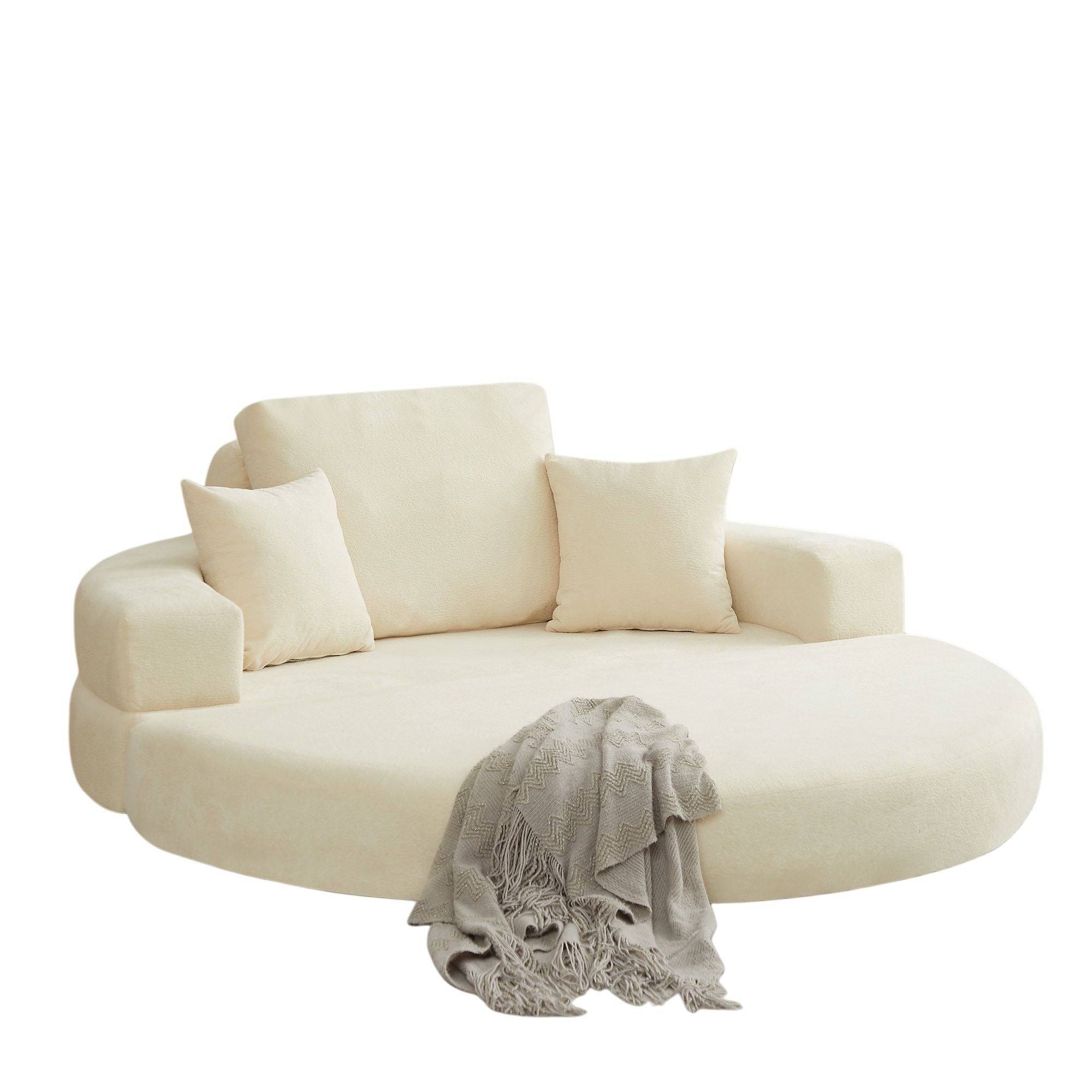 Multifunctional Round convertible Sofa Bed(Compressed Packaging) - Beige
