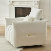 35 "Teddy fabric sofa, modern lounge chair, upholstered with a pillow