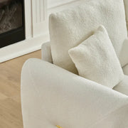 35 "Teddy fabric sofa, modern lounge chair, upholstered with a pillow