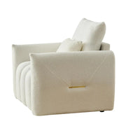 35 "Teddy fabric sofa, modern lounge chair, upholstered with a pillow