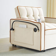 Single-seater sofa bed, equipped with USB ports and a phone holder - Black