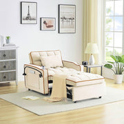 Single-seater sofa bed, equipped with USB ports and a phone holder - Grey