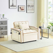 Single-seater sofa bed, equipped with USB ports and a phone holder - Grey
