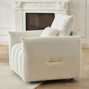 35 "Teddy fabric sofa, modern lounge chair, upholstered with a pillow - Black