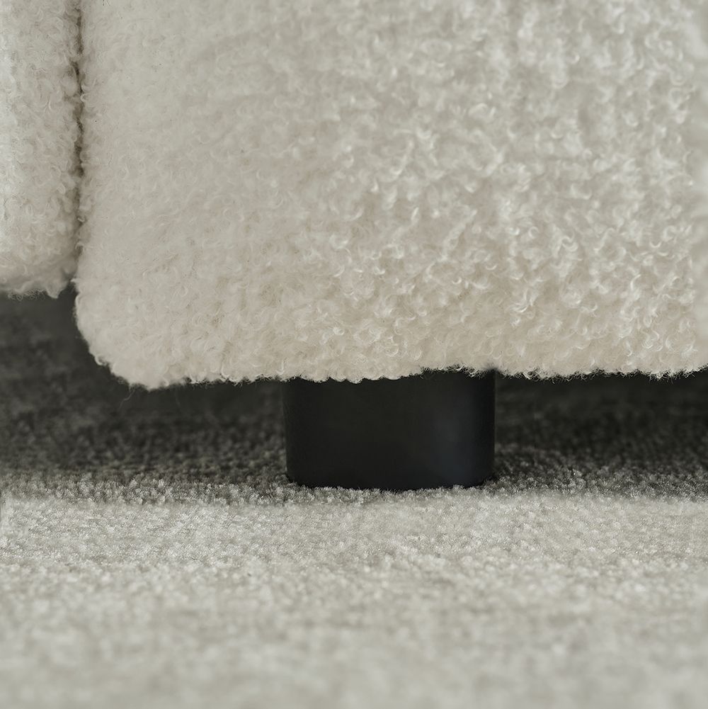 35 "Teddy fabric sofa, modern lounge chair, upholstered with a pillow - Black