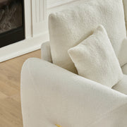 35 "Teddy fabric sofa, modern lounge chair, upholstered with a pillow - Black