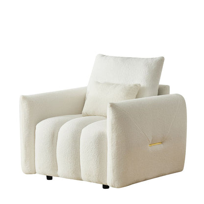 35 "Teddy fabric sofa, modern lounge chair, upholstered with a pillow - Black V1316-W2564S00006