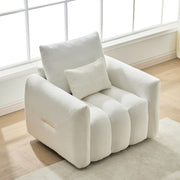 35 "Teddy fabric sofa, modern lounge chair, upholstered with a pillow - Black