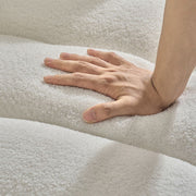 92-inch high-quality teddy fur fabric corner sofa - White