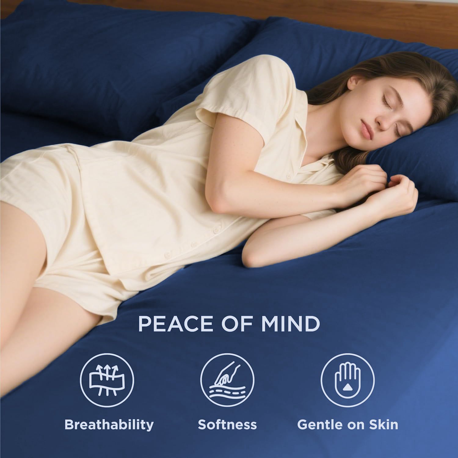 2000TC Hotel Quality Fitted Sheets - 2 Piece Fitted Sheets  -Breathable Bedding - Wrinkle, Fade, Stain Resistant- 16inch/40cm Deep Pocket Fitted Bed Sheets-Wrinkle and Fade Resistant,(Royal blue,King)