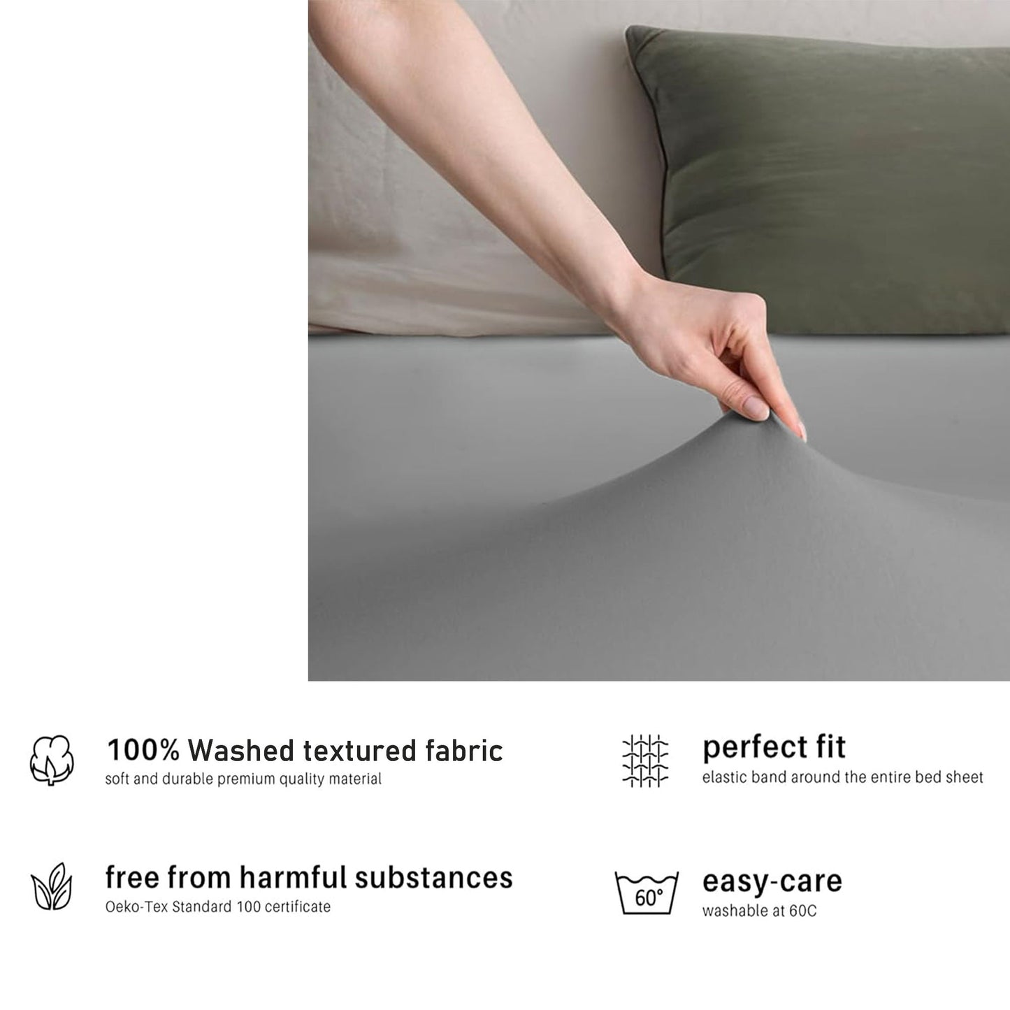 Hotel Quality Fitted sheets - 2 Piece Fitted sheets -Breathable Bedding - Wrinkle, Fade, Stain Resistant- V1317-2-QS9-AUD-CL-HUI