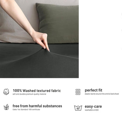 Hotel Quality Fitted sheets - 2 Piece Fitted sheets -Breathable Bedding - Wrinkle, Fade, Stain Resistant- V1317-2-QS9-AUD-CL-SH