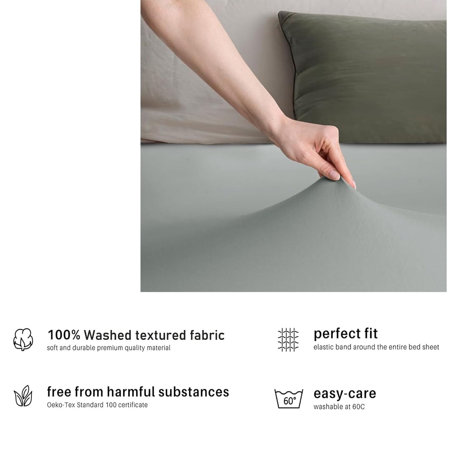 Hotel Quality Fitted sheets - 2 Piece Fitted sheets -Breathable Bedding - Wrinkle, Fade, Stain Resistant- V1317-2-QS9-AUD-CL-YH