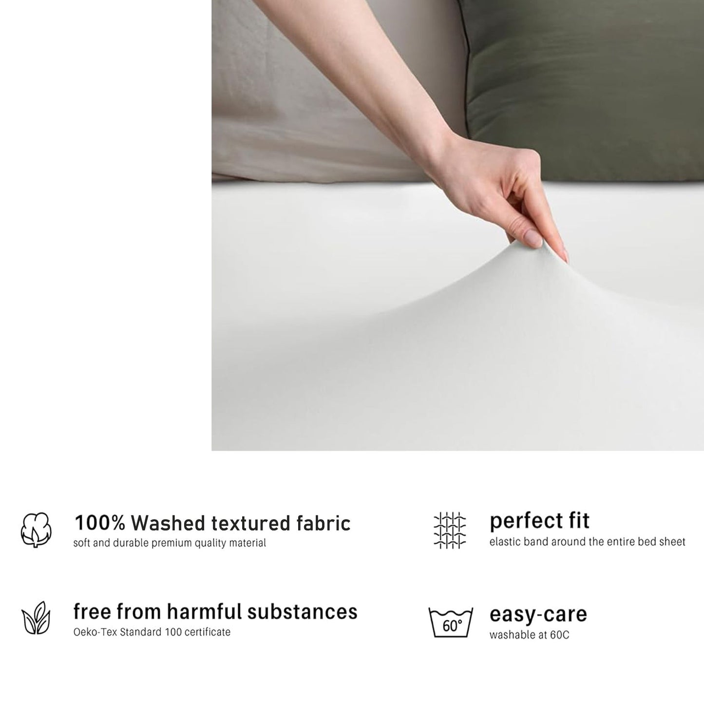 Hotel Quality Fitted sheets - 2 Piece Fitted sheets -Breathable Bedding - Wrinkle, Fade, Stain Resistant- V1317-2-QS9-AUK-CL-BAI