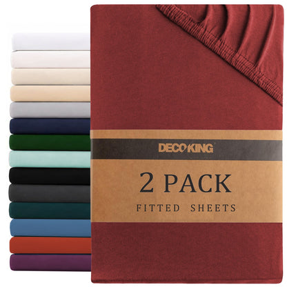 Hotel Quality Fitted sheets - 2 Piece Fitted sheets -Breathable Bedding - Wrinkle, Fade, Stain Resistant- V1317-2-QS9-AUK-CL-DH