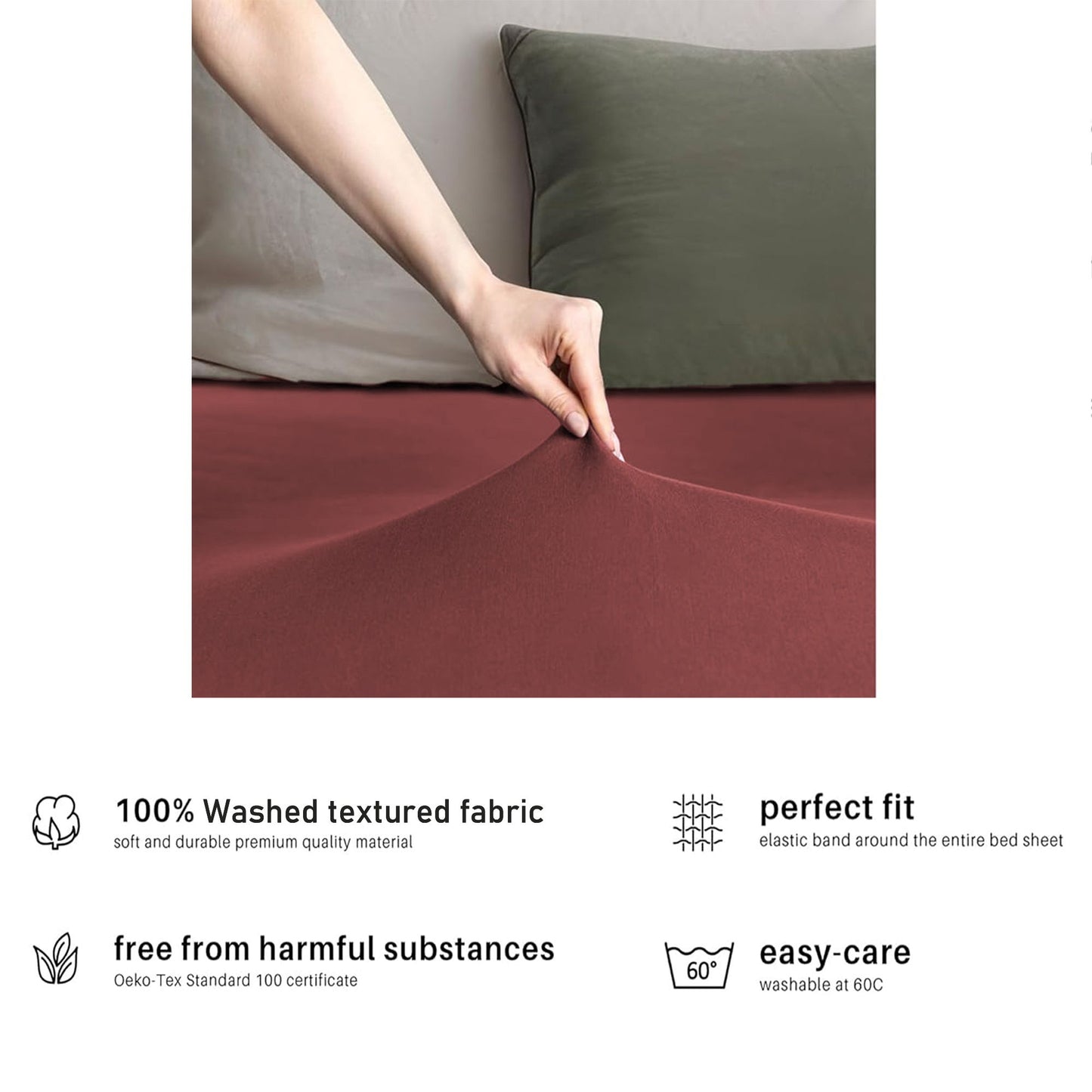 Hotel Quality Fitted sheets - 2 Piece Fitted sheets -Breathable Bedding - Wrinkle, Fade, Stain Resistant- V1317-2-QS9-AUK-CL-DH