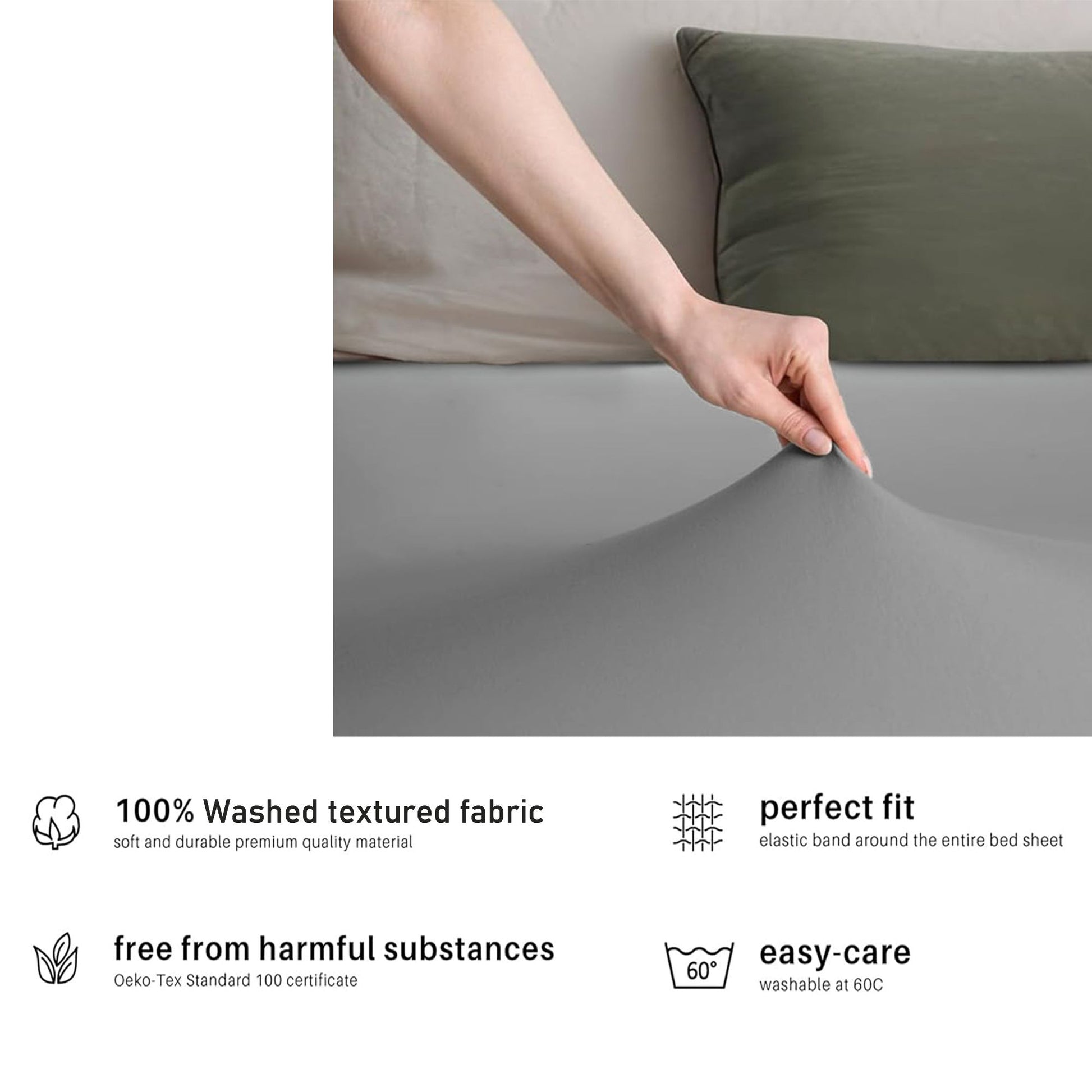 Hotel Quality Fitted sheets - 2 Piece Fitted sheets -Breathable Bedding - Wrinkle, Fade, Stain Resistant- V1317-2-QS9-AUK-CL-HUI