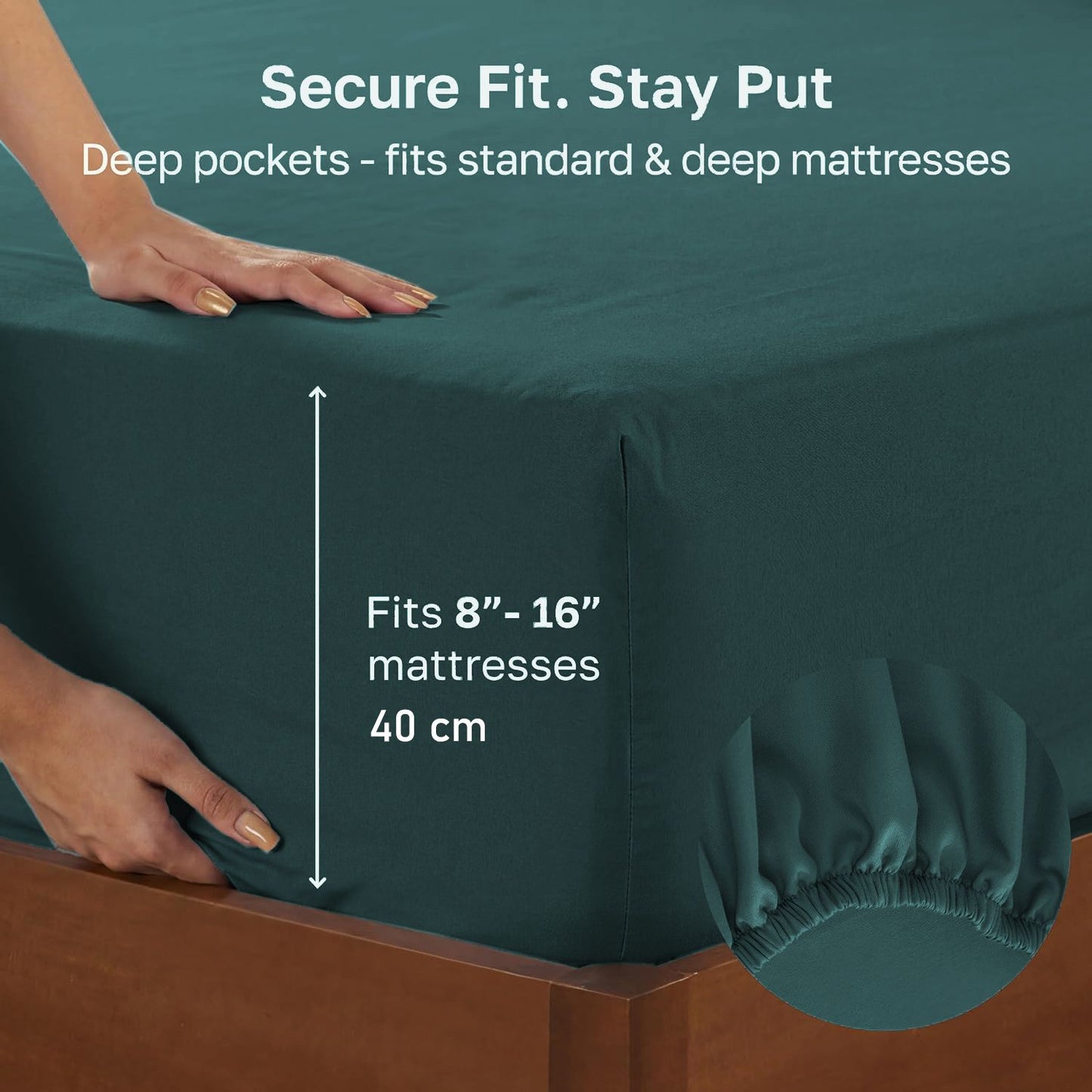 Hotel Quality Fitted sheets - 2 Piece Fitted sheets -Breathable Bedding - Wrinkle, Fade, Stain Resistant- V1317-2-QS9-AUK-CL-SSL
