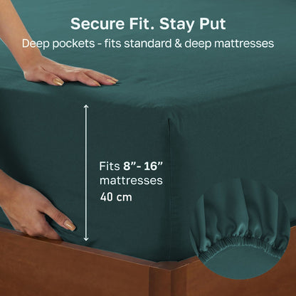 Hotel Quality Fitted sheets - 2 Piece Fitted sheets -Breathable Bedding - Wrinkle, Fade, Stain Resistant- V1317-2-QS9-AUK-CL-SSL