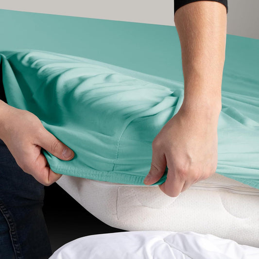 Hotel Quality Fitted sheets - 2 Piece Fitted sheets -Breathable Bedding - Wrinkle, Fade, Stain Resistant- V1317-2-QS9-AUKS-CL-BL