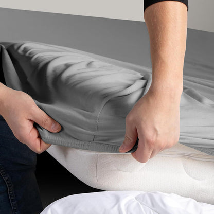 Hotel Quality Fitted sheets - 2 Piece Fitted sheets -Breathable Bedding - Wrinkle, Fade, Stain Resistant- V1317-2-QS9-AUKS-CL-HUI