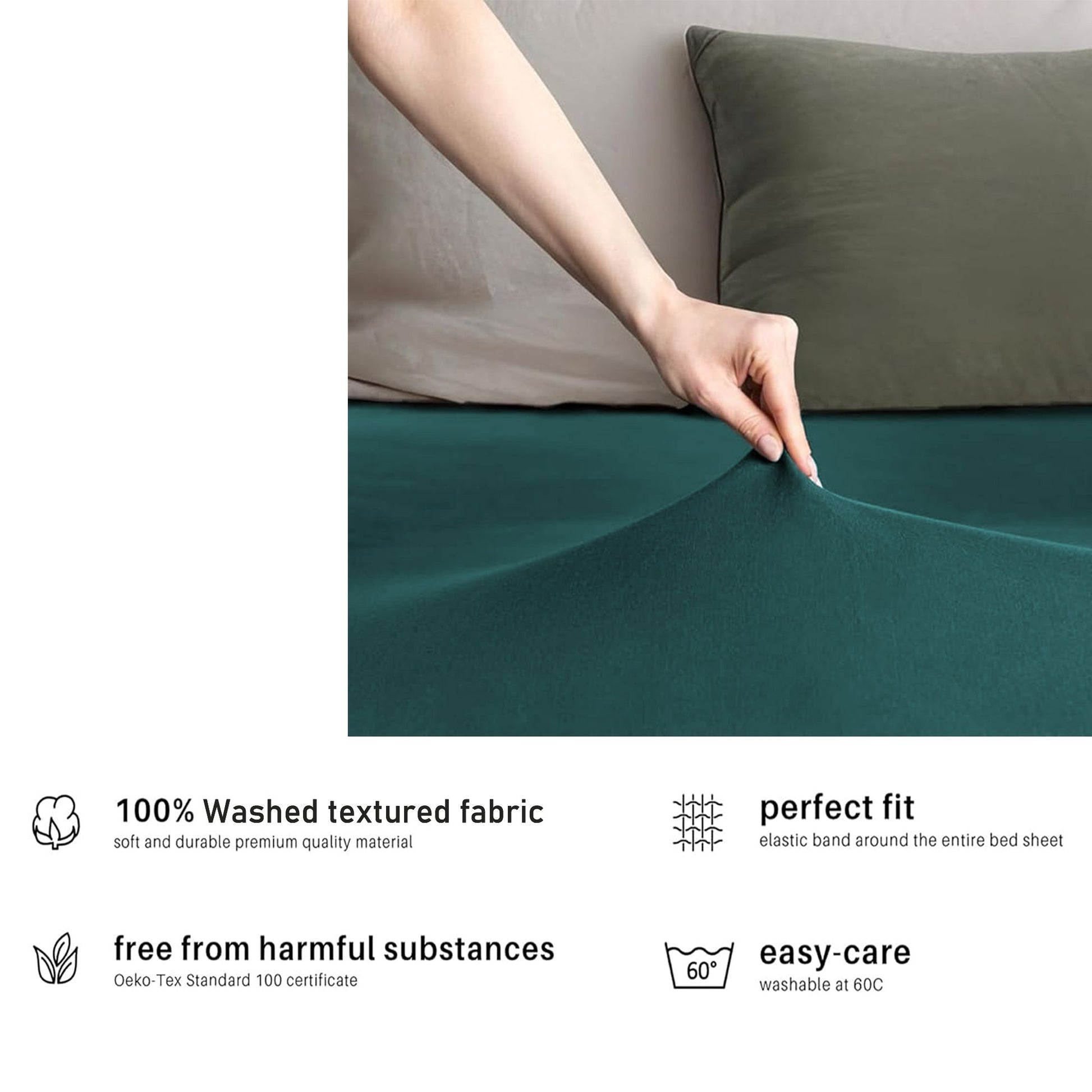 Hotel Quality Fitted sheets - 2 Piece Fitted sheets -Breathable Bedding - Wrinkle, Fade, Stain Resistant- V1317-2-QS9-AUKS-CL-SSL