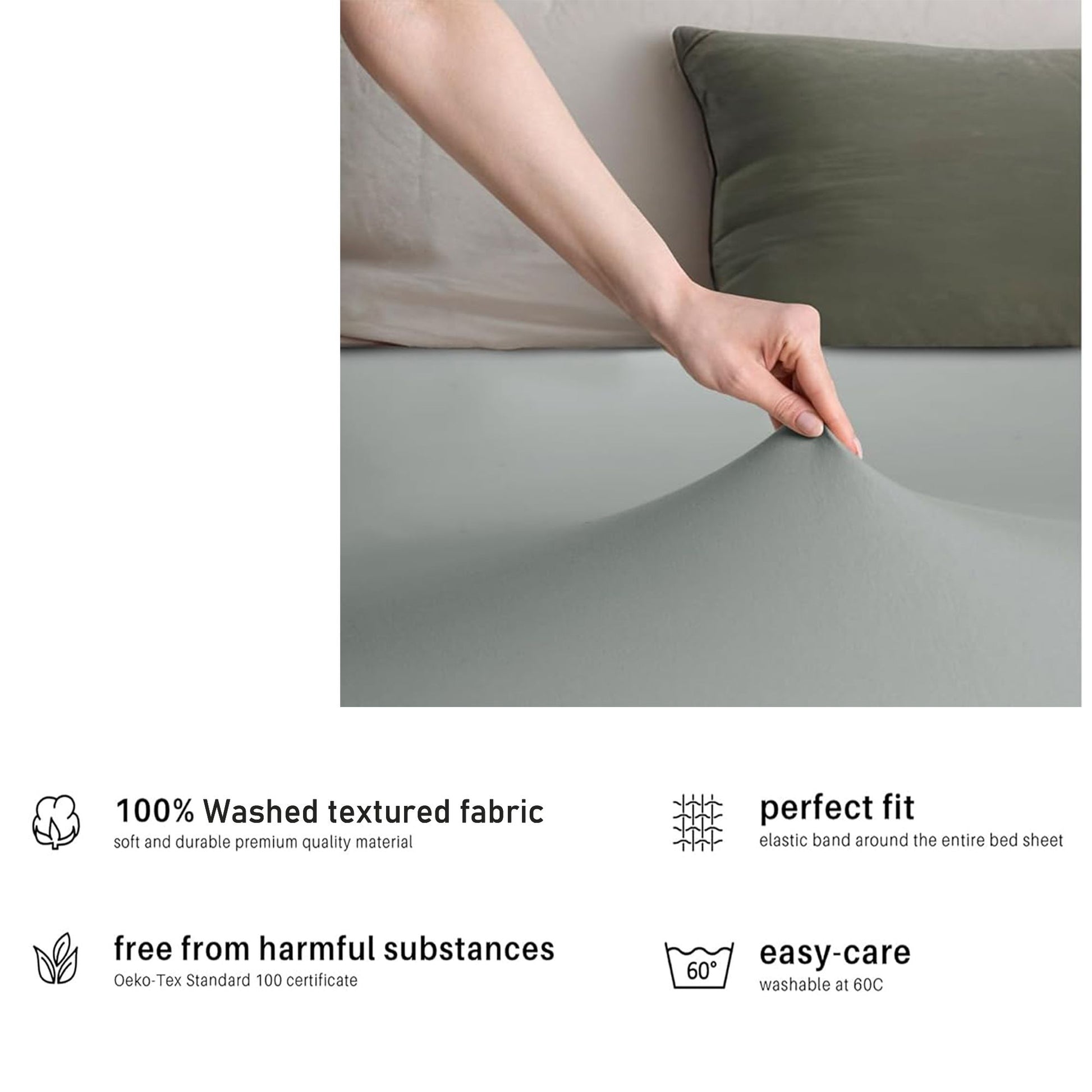Hotel Quality Fitted sheets - 2 Piece Fitted sheets -Breathable Bedding - Wrinkle, Fade, Stain Resistant- V1317-2-QS9-AUKS-CL-YH