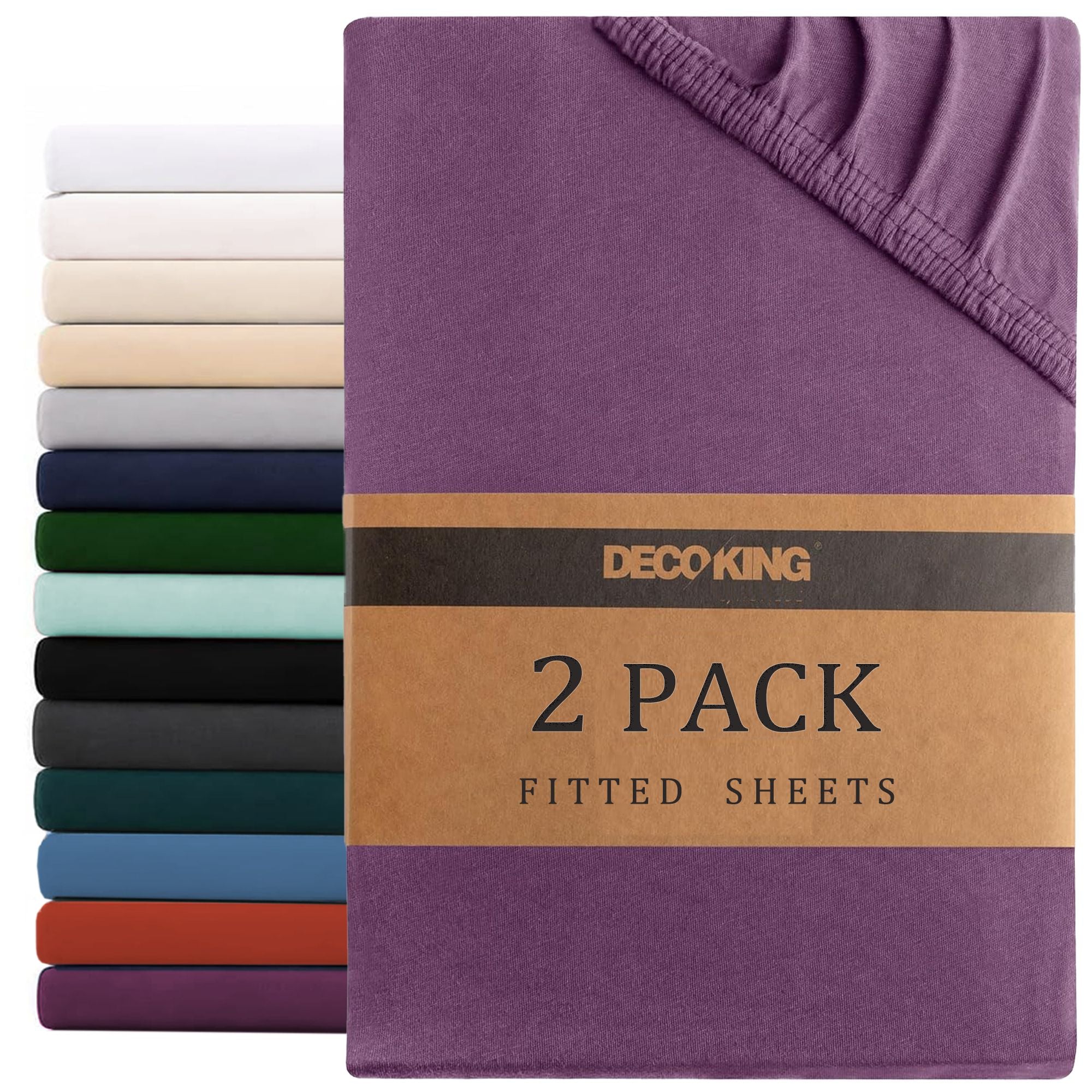 Hotel Quality Fitted sheets - 2 Piece Fitted sheets -Breathable Bedding - Wrinkle, Fade, Stain Resistant- V1317-2-QS9-AUKS-CL-ZI