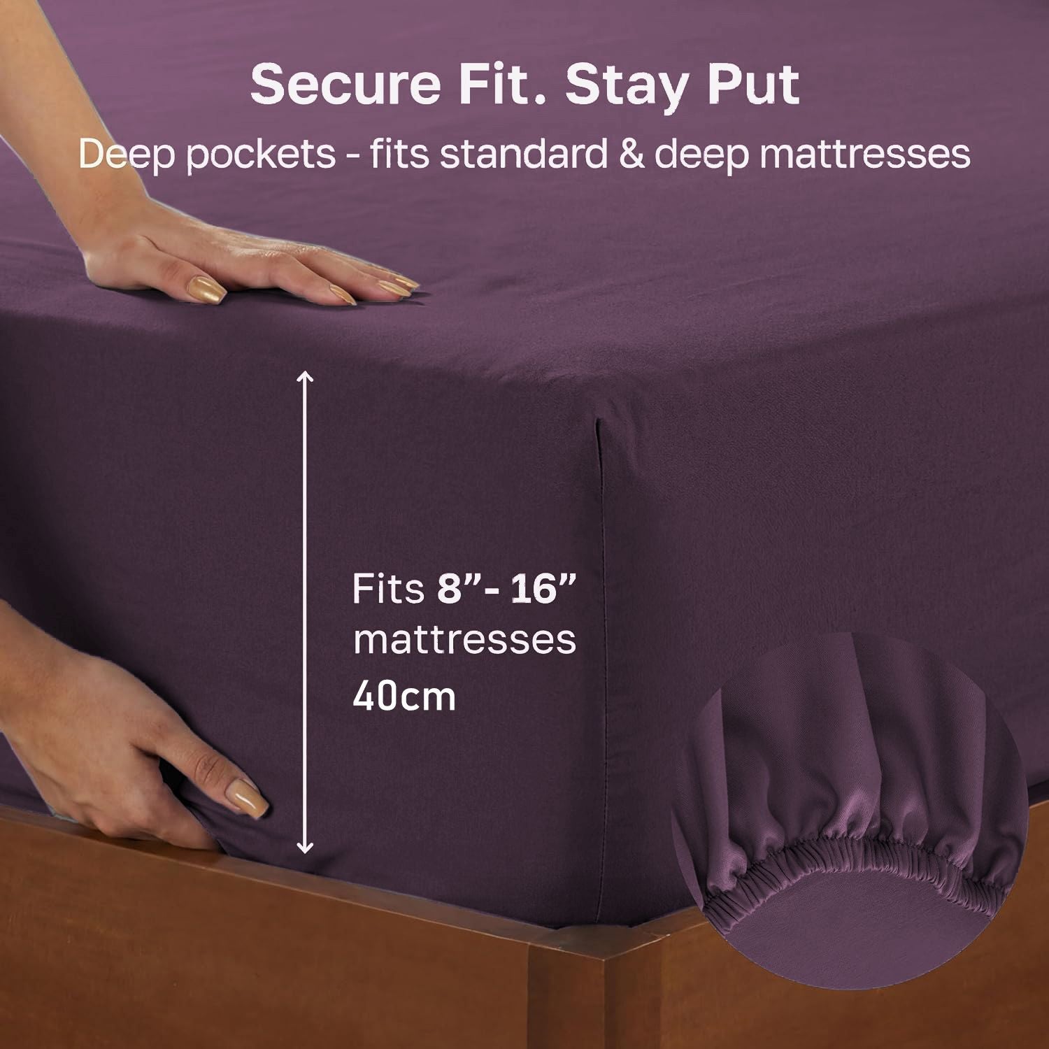 Hotel Quality Fitted sheets - 2 Piece Fitted sheets -Breathable Bedding - Wrinkle, Fade, Stain Resistant- V1317-2-QS9-AUKS-CL-ZI