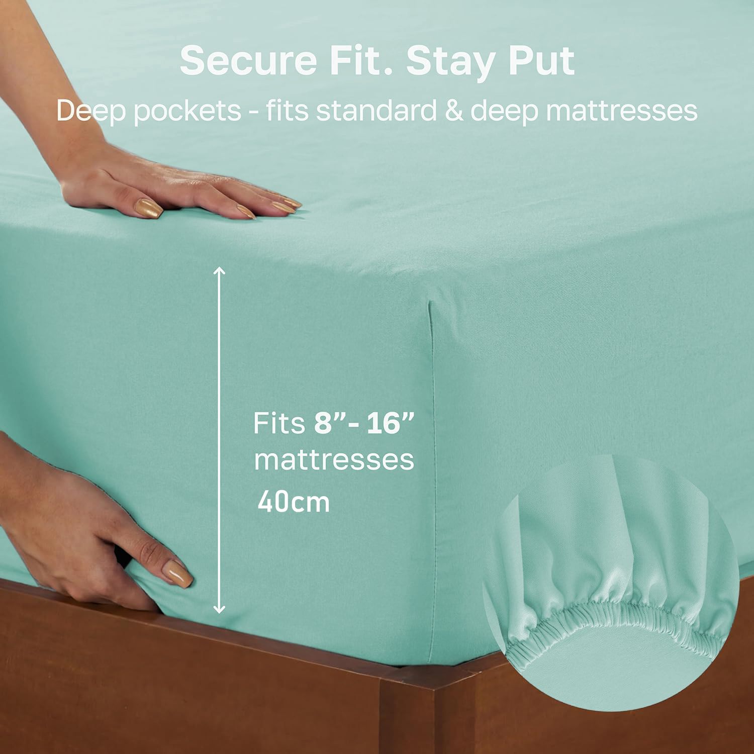 Hotel Quality Fitted sheets - 2 Piece Fitted sheets -Breathable Bedding - Wrinkle, Fade, Stain Resistant- V1317-2-QS9-AUQ-CL-BL