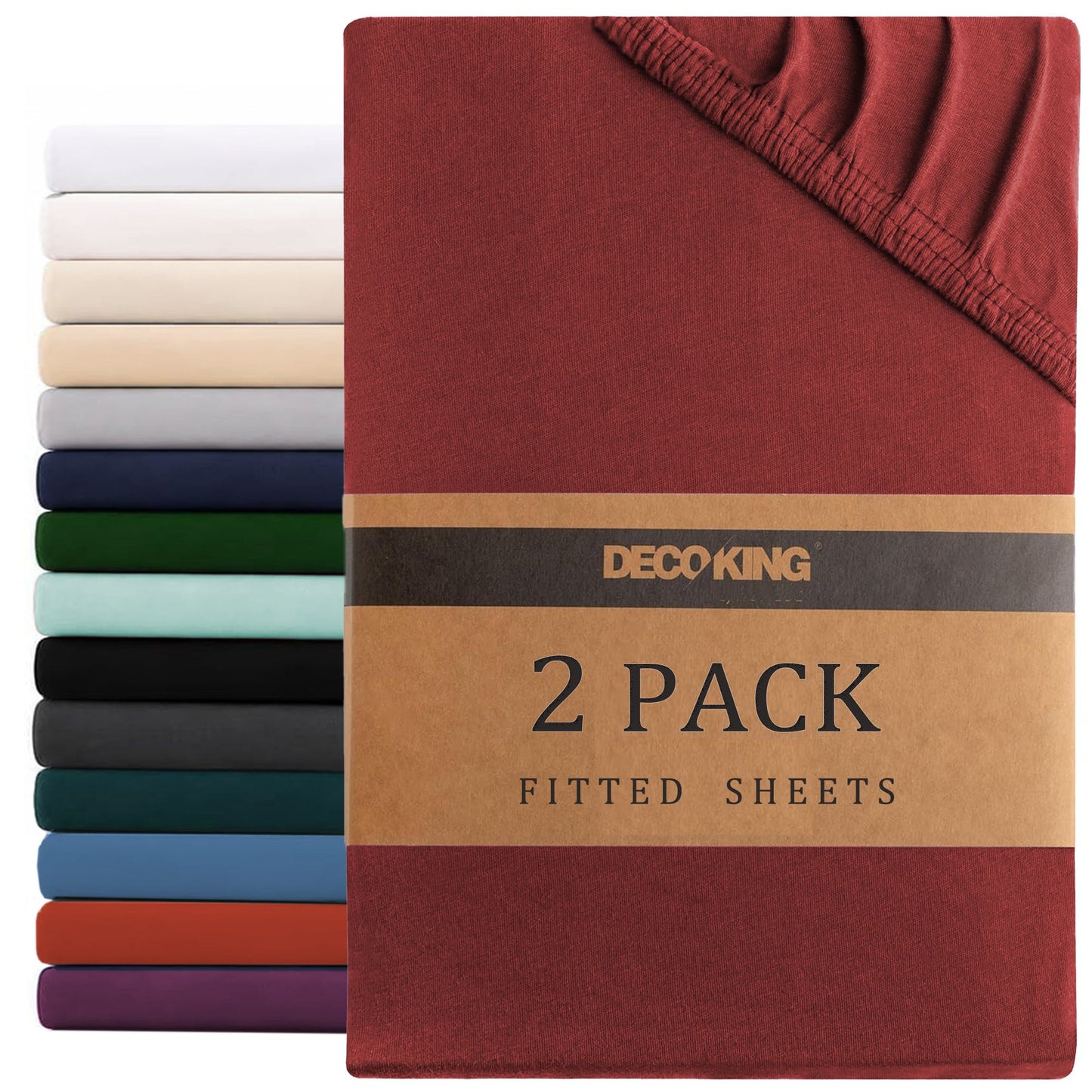 Hotel Quality Fitted sheets - 2 Piece Fitted sheets -Breathable Bedding - Wrinkle, Fade, Stain Resistant- V1317-2-QS9-AUQ-CL-DH