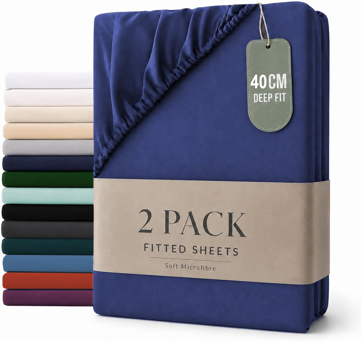 Hotel Quality Fitted sheets - 2 Piece Fitted sheets -Breathable Bedding - Wrinkle, Fade, Stain Resistant- V1317-2-QS9-AUQ-CL-HJL