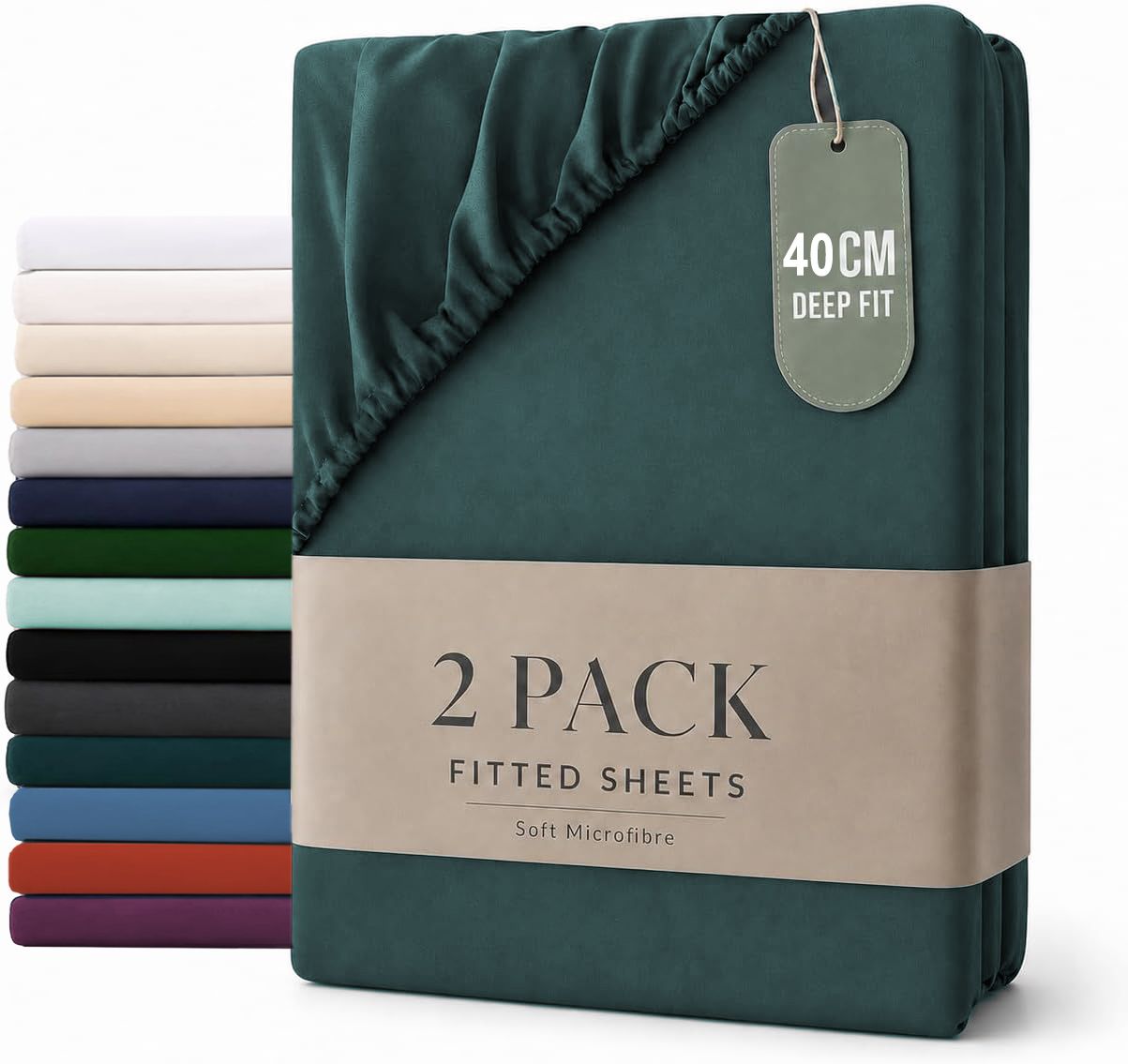 Hotel Quality Fitted sheets - 2 Piece Fitted sheets -Breathable Bedding - Wrinkle, Fade, Stain Resistant- V1317-2-QS9-AUQ-CL-SSL