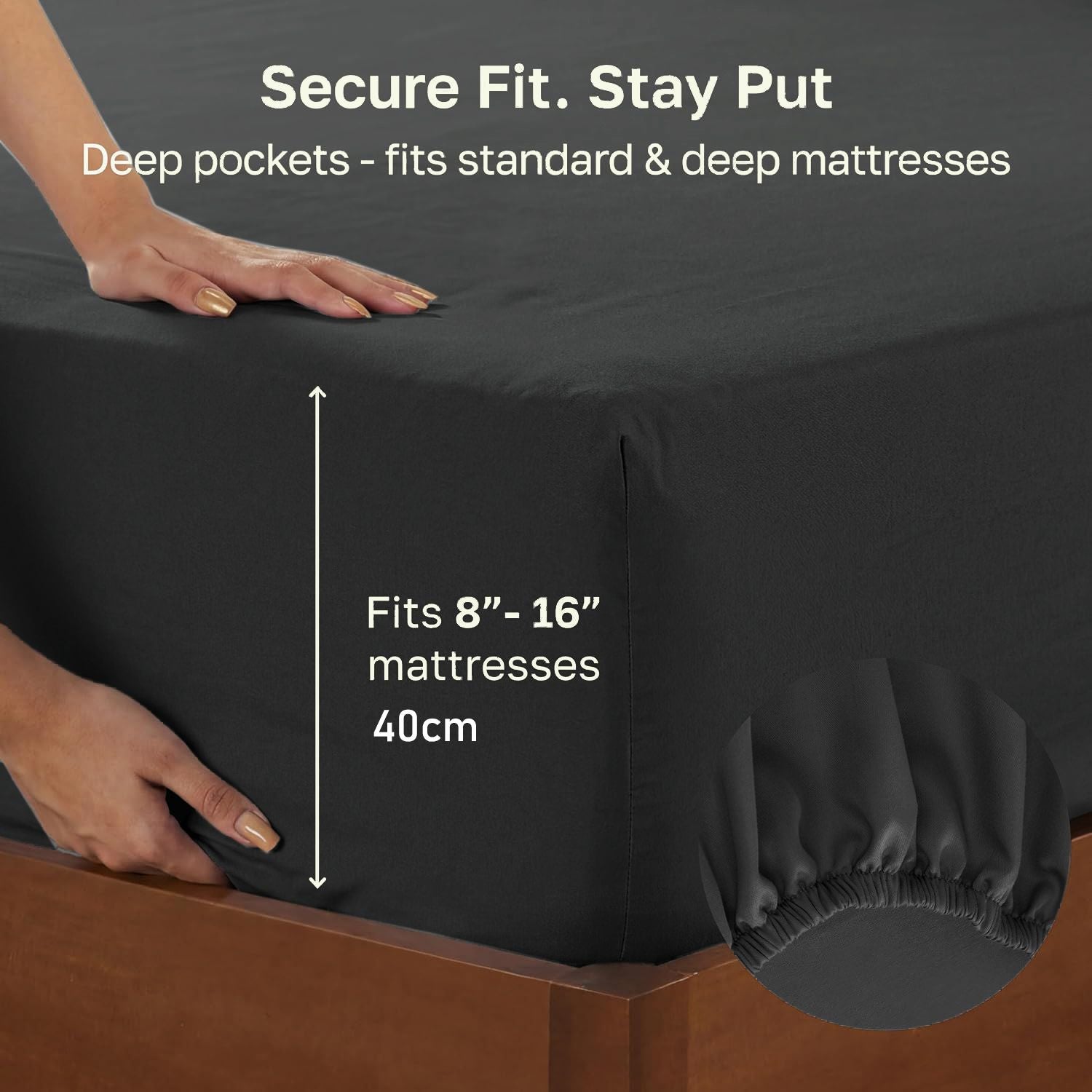 Hotel Quality Fitted sheets - 2 Piece Fitted sheets -Breathable Bedding - Wrinkle, Fade, Stain Resistant- V1317-2-QS9-AUS-CL-HEI