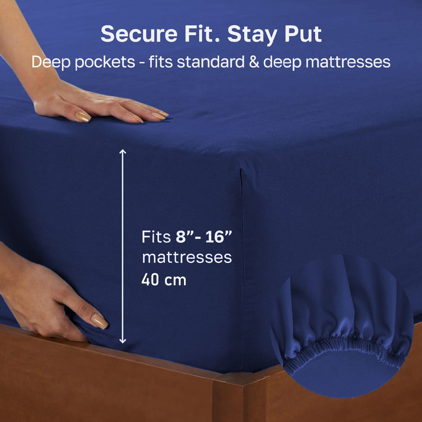 Hotel Quality Fitted sheets - 2 Piece Fitted sheets -Breathable Bedding - Wrinkle, Fade, Stain Resistant- V1317-2-QS9-AUSK-CL-HJL